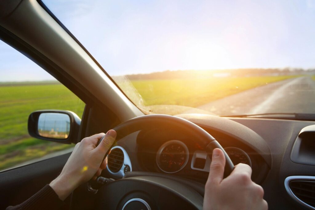Driving in a car
